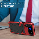 For Samsung Galaxy Z Flip4 Metal Shock-proof Phone Case With Holder(Red)