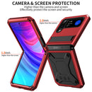 For Samsung Galaxy Z Flip4 Metal Shock-proof Phone Case With Holder(Red)