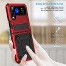 For Samsung Galaxy Z Flip4 Metal Shock-proof Phone Case With Holder(Red)