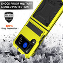 For Samsung Galaxy Z Flip4 Metal Shock-proof Phone Case With Holder(Yellow)