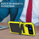For Samsung Galaxy Z Flip4 Metal Shock-proof Phone Case With Holder(Yellow)