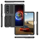 For Samsung Galaxy Z Fold4 Metal Shock-proof Phone Case With Holder(Black)