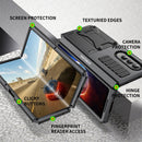 For Samsung Galaxy Z Fold4 Metal Shock-proof Phone Case With Holder(Black)