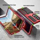 For Samsung Galaxy Z Fold4 Metal Shock-proof Phone Case With Holder(Red)