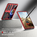 For Samsung Galaxy Z Fold4 Metal Shock-proof Phone Case With Holder(Red)