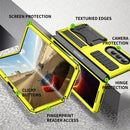 For Samsung Galaxy Z Fold4 Metal Shock-proof Phone Case With Holder(Yellow)
