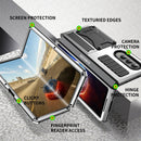 For Samsung Galaxy Z Fold4 Metal Shock-proof Phone Case With Holder(Silver)