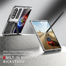 For Samsung Galaxy Z Fold4 Metal Shock-proof Phone Case With Holder(Silver)