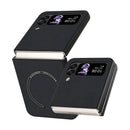 For Samsung Galaxy Z Flip4 Lambskin Texture MagSafe Magnetic Phone Case(Black)