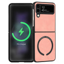 For Samsung Galaxy Z Flip4 Lambskin Texture MagSafe Magnetic Phone Case(Pink)