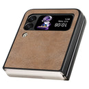 For Samsung Galaxy Z Flip4 Lambskin Texture MagSafe Magnetic Phone Case(Khaki)
