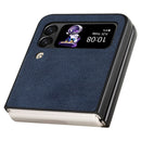 For Samsung Galaxy Z Flip4 Lambskin Texture MagSafe Magnetic Phone Case(Dark Blue)