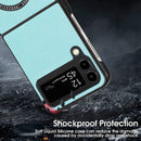 For Samsung Galaxy Z Flip4 Lambskin Texture MagSafe Magnetic Phone Case(Dark Blue)