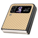 For Samsung Galaxy Z Flip4 Carbon Fiber Texture MagSafe Magnetic Phone Case(Khaki)