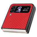 For Samsung Galaxy Z Flip4 Carbon Fiber Texture MagSafe Magnetic Phone Case(Red)