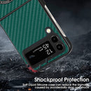 For Samsung Galaxy Z Flip4 Carbon Fiber Texture MagSafe Magnetic Phone Case(Red)