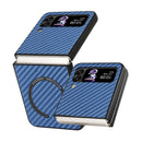 For Samsung Galaxy Z Flip4 Carbon Fiber Texture MagSafe Magnetic Phone Case(Blue)