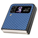 For Samsung Galaxy Z Flip4 Carbon Fiber Texture MagSafe Magnetic Phone Case(Blue)