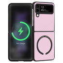 For Samsung Galaxy Z Flip4 Carbon Fiber Texture MagSafe Magnetic Phone Case(Pink)