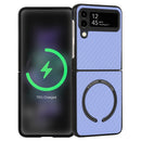 For Samsung Galaxy Z Flip4 Carbon Fiber Texture MagSafe Magnetic Phone Case(Purple)