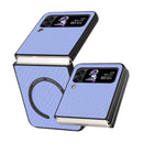 For Samsung Galaxy Z Flip4 Carbon Fiber Texture MagSafe Magnetic Phone Case(Purple)
