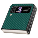 For Samsung Galaxy Z Flip4 Carbon Fiber Texture MagSafe Magnetic Phone Case(Green)