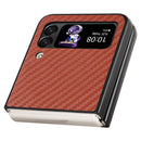 For Samsung Galaxy Z Flip4 Carbon Fiber Texture MagSafe Magnetic Phone Case(Brown)
