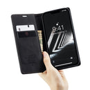 CaseMe-013 Multifunctional Retro Frosted Leather Phone Case For iPhone 14(Black)