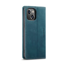 CaseMe-013 Multifunctional Retro Frosted Leather Phone Case For iPhone 14 Max(Blue)