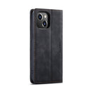 CaseMe-013 Multifunctional Retro Frosted Leather Phone Case For iPhone 14 Max(Black)