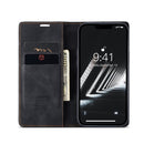 CaseMe-013 Multifunctional Retro Frosted Leather Phone Case For iPhone 14 Max(Black)