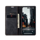 CaseMe-013 Multifunctional Retro Frosted Leather Phone Case For iPhone 14 Pro(Black)