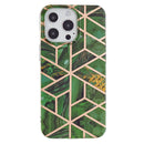 For iPhone 14 Pro Electroplating Soft TPU Phone Case(Green Rhombus)