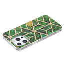 For iPhone 14 Pro Electroplating Soft TPU Phone Case(Green Rhombus)