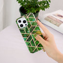 For iPhone 14 Pro Electroplating Soft TPU Phone Case(Green Rhombus)