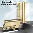 For Samsung Galaxy Z Fold4 Aluminum Alloy Double Hinge Shockproof Phone Protective Case(Gold)