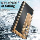 For Samsung Galaxy Z Fold4 Aluminum Alloy Double Hinge Shockproof Phone Protective Case(Black Gold)