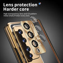 For Samsung Galaxy Z Fold4 Aluminum Alloy Double Hinge Shockproof Phone Protective Case(Black Gold)