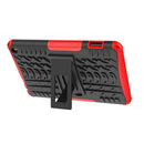For Amazon Kindle Fire 7 2022 Tire Texture TPU + PC Tablet Case with Holder(Red)
