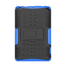 For Amazon Kindle Fire 7 2022 Tire Texture TPU + PC Tablet Case with Holder(Blue)