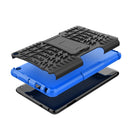 For Amazon Kindle Fire 7 2022 Tire Texture TPU + PC Tablet Case with Holder(Blue)