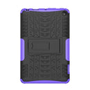 For Amazon Kindle Fire 7 2022 Tire Texture TPU + PC Tablet Case with Holder(Purple)