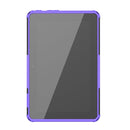 For Amazon Kindle Fire 7 2022 Tire Texture TPU + PC Tablet Case with Holder(Purple)