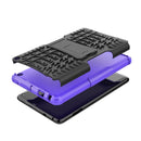 For Amazon Kindle Fire 7 2022 Tire Texture TPU + PC Tablet Case with Holder(Purple)