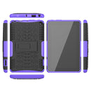 For Amazon Kindle Fire 7 2022 Tire Texture TPU + PC Tablet Case with Holder(Purple)