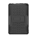 For Amazon Kindle Fire 7 2022 Tire Texture TPU + PC Tablet Case with Holder(Black)