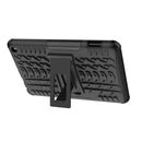 For Amazon Kindle Fire 7 2022 Tire Texture TPU + PC Tablet Case with Holder(Black)