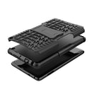 For Amazon Kindle Fire 7 2022 Tire Texture TPU + PC Tablet Case with Holder(Black)