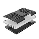For Amazon Kindle Fire 7 2022 Tire Texture TPU + PC Tablet Case with Holder(White)