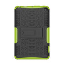 For Amazon Kindle Fire 7 2022 Tire Texture TPU + PC Tablet Case with Holder(Green)